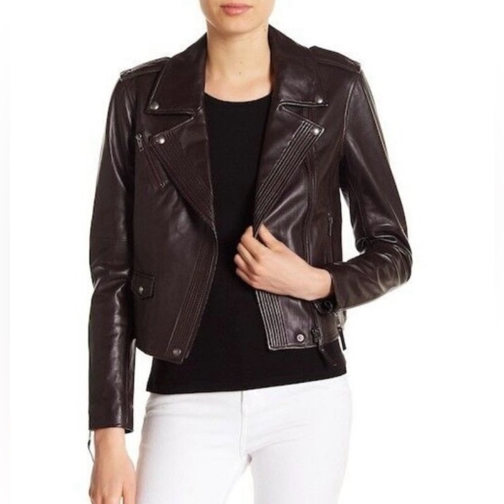 PAIGE Leather Jacket in Oxblood